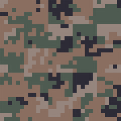 Camouflage Seamless Pattern. Trendy Style Camo, Repeat Print. Military Camouflage Patterns