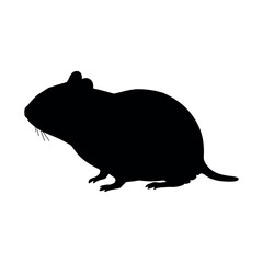 a hamster animal vector silhouette, isolated white background,