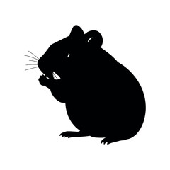 a hamster animal vector silhouette, isolated white background,