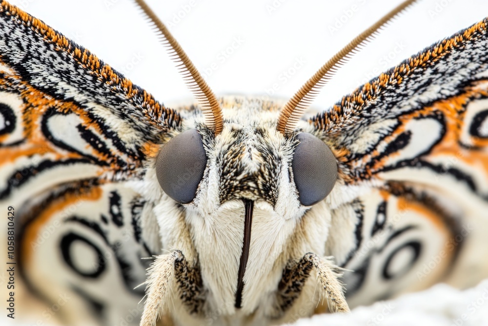 Aufkleber a close-up view of a butterfly's face with intricate details