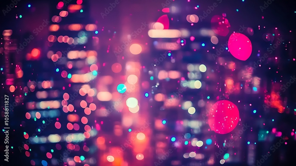 Poster abstract city lights background abstract gradient background with copy space