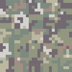 Camouflage Army Pattern Seamless Vector Background, Classic Khaki Texture, Forest Hunting Design. Military Camouflage Codycross