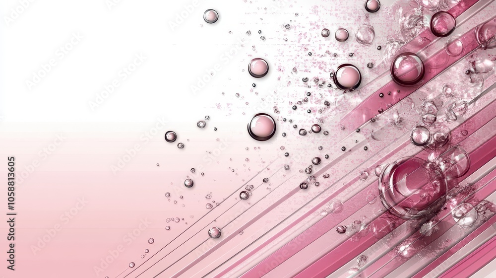 Poster soft pink gradient background with flowing diagonal lines and circles framing the center, leaving am