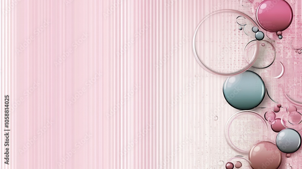 Poster soft pink gradient background with flowing diagonal lines and circles framing the center, leaving am
