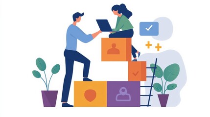 A manager mentoring an engaged employee, fostering growth and dedication