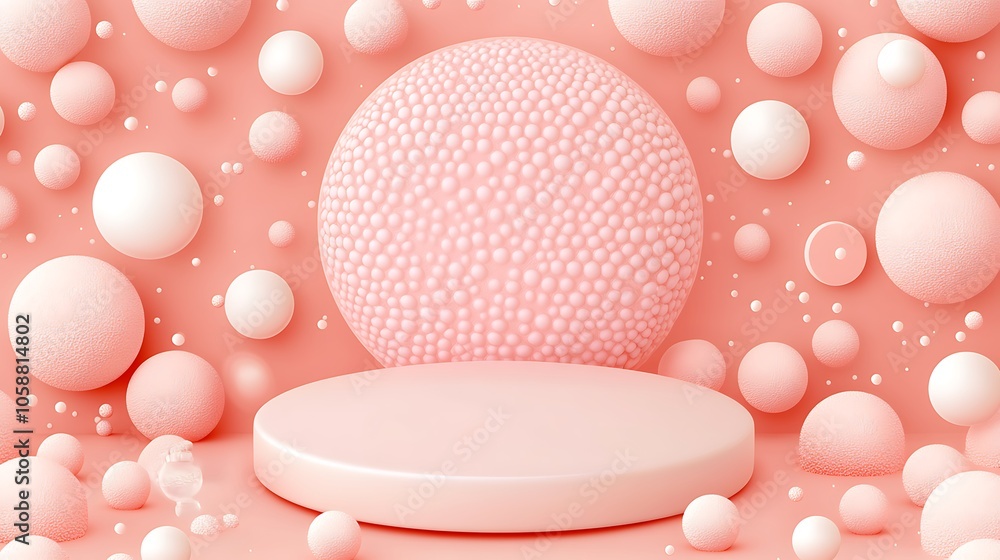 Poster pink abstract background for product display minimalist white background with space for text