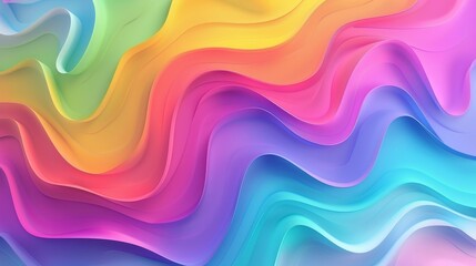Obraz premium A vibrant pattern of swirling colorful abstract waves creates an eye-catching display of rainbow hues, invoking a sense of creativity and imagination.