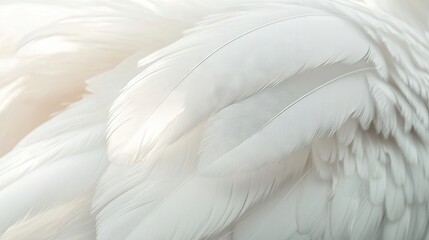 Fototapeta premium A close-up photo of pelican feathers, capturing the intricate brush-like textures that define the beauty of these animals, with ample copy space for added creativity.