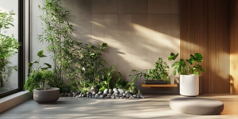 A selection of indoor plants designed to enhance home beauty, featuring oxygen generating pots containing ivy, bamboo, pebbles, and aralia plants for a fresh aesthetic.