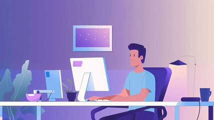 Fototapeta premium Programmer working in a software development company.