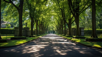 mansion tree lined driveway