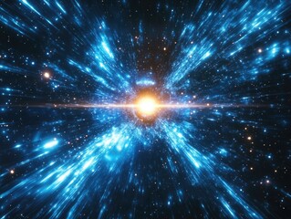 Obraz premium Blue Star Filled with Stars