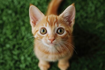 Orange Kitten Looking Up