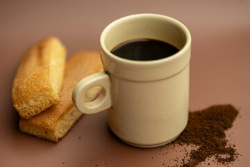 breakfast coffee with muffins