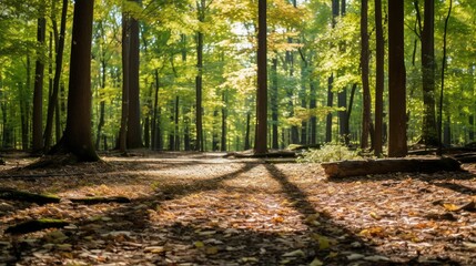 Obraz premium leaves wooded lot