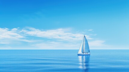 Obraz premium sailing ocean blue background