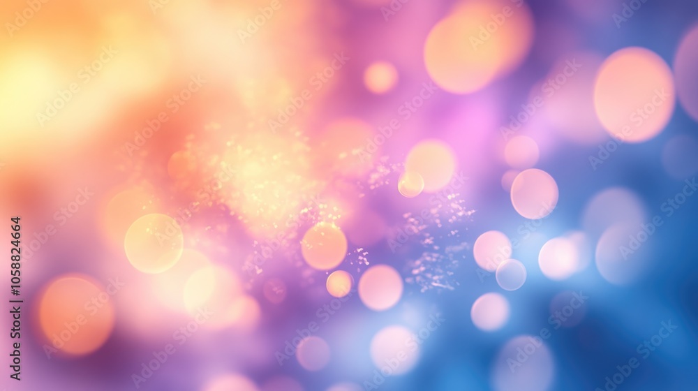 Aufkleber abstract background featuring light reflections with bokeh circles in soft pastel hues