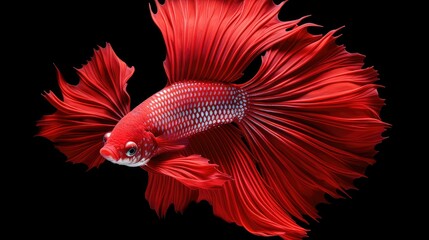 Fototapeta premium photography red beta fish