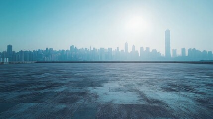 Fototapeta premium Urban Center in Manhattan and Dubai Featuring Pathways, Parking, and Road for Automotive Advertising
