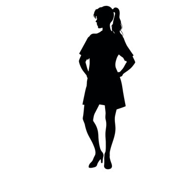 recommend clip art: female doctor standing pose vector silhouette