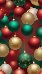 Vertical Festive Christmas Gradient with Subtle Sparkle: Red, Green, and Gold Holiday-Themed Graphic Background Texture