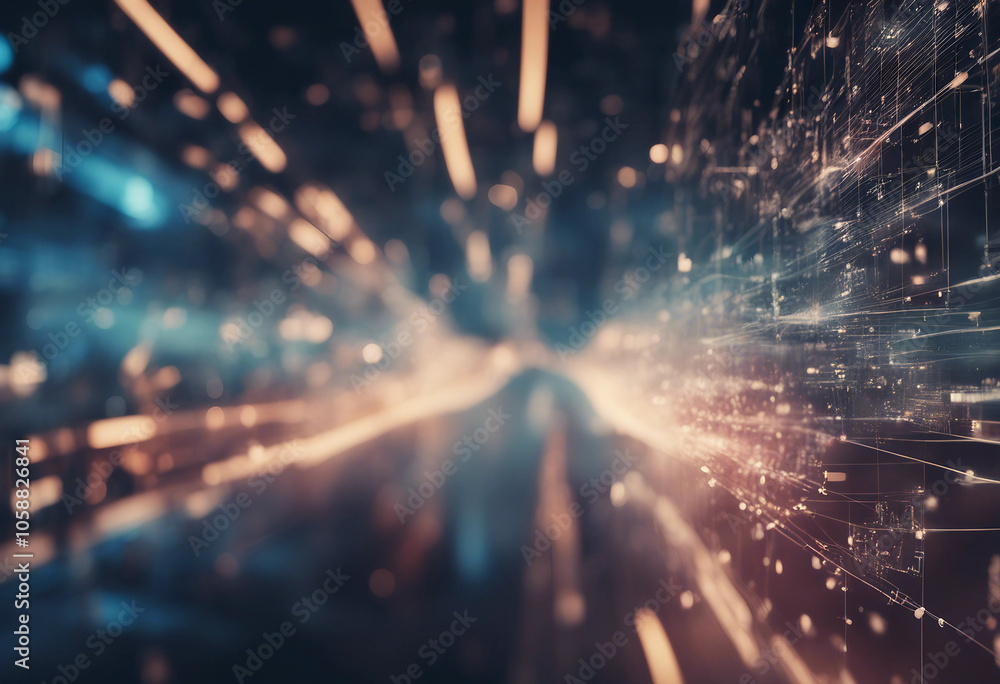 Poster illustration of it roadmap modern technology and innovative processes networking and big data hyper