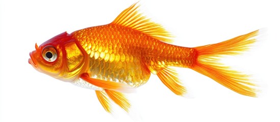 Fototapeta premium Gold Fish Isolated On A White Background