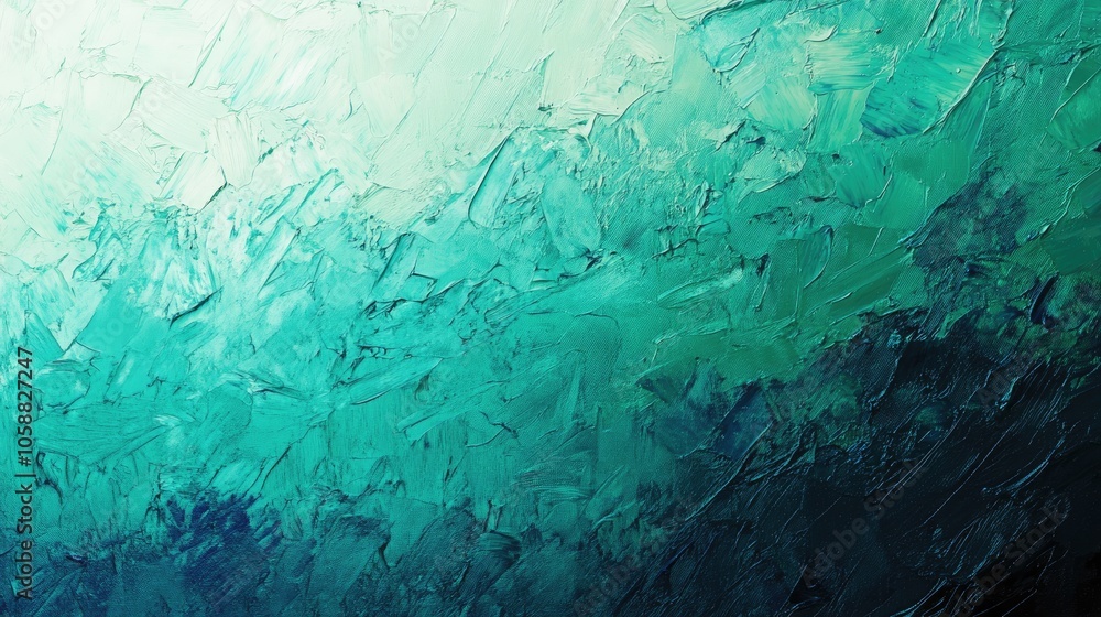 Poster abstract expressionist painting featuring a textured background with bold strokes and a gradient ble