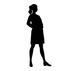 female doctor standing pose vector silhouette