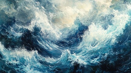 Fototapeta premium Enchanting Depths of the Turbulent Sea An Engaging Seascape Highlighting Nature s Majestic Force