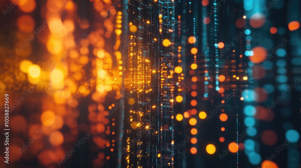 Poster a quantum computer leverages quantum phenomena for processing data close up with a blurred effect