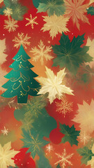 Vertical Festive Christmas Gradient with Subtle Sparkle: Red, Green, and Gold Holiday-Themed Graphic Background Texture