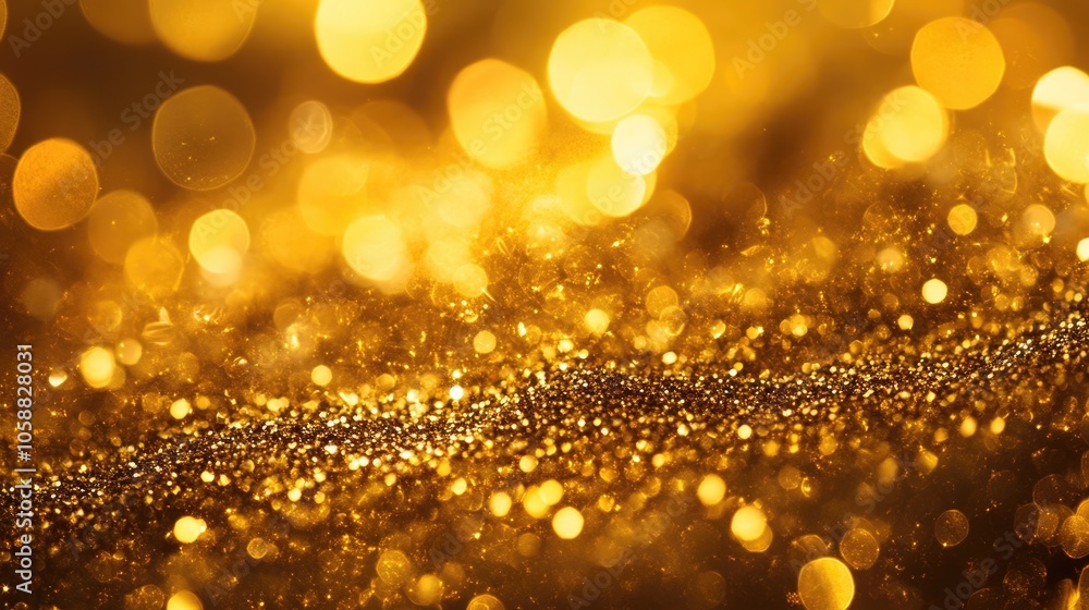 Poster glittering golden backdrop with a soft selective focus effect