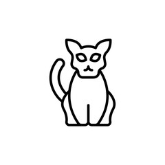Scary cat outline icons, minimalist vector illustration ,simple transparent graphic element .Isolated on white background