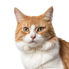 Obraz premium Yellow Eyes Cat PNG, Close-Up Portrait of an Orange Tabby Cat with Intense Yellow Eyes on PNG Background
