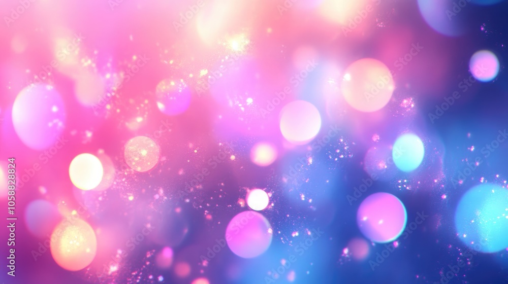Aufkleber abstract background featuring light reflections with bokeh circles in soft pastel hues