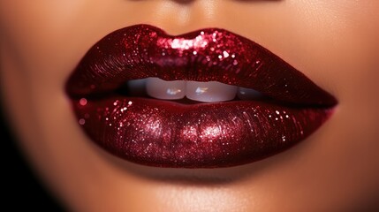striking dark red glitter