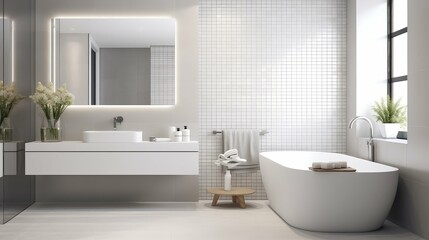 accent white bathroom tile