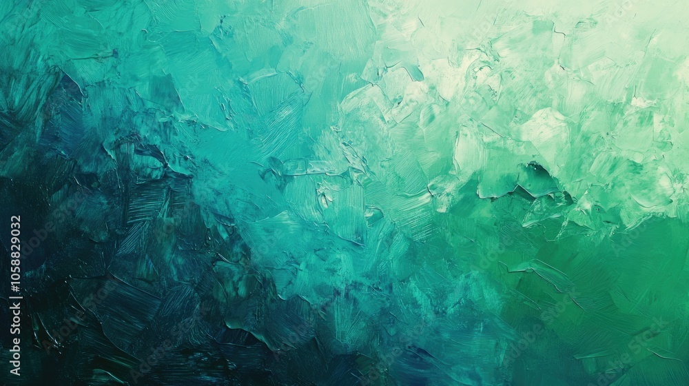 Poster abstract expressionist painting featuring a textured background with bold strokes and a gradient ble