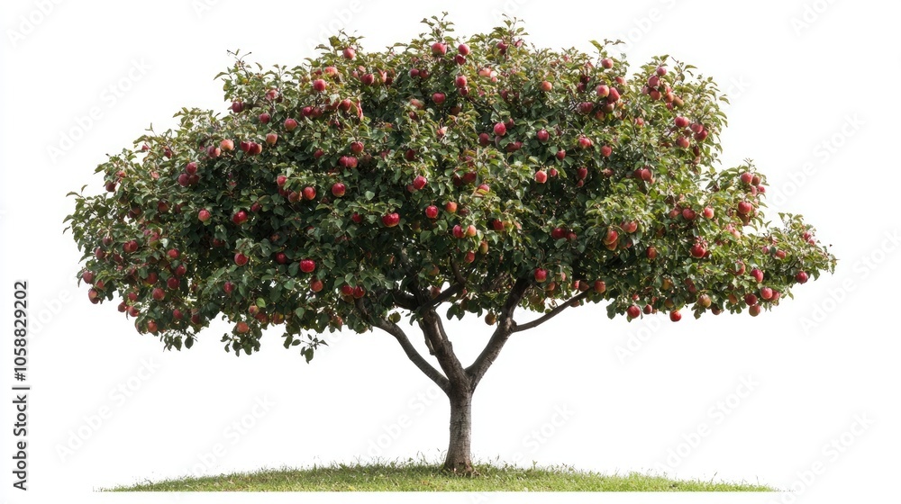 Poster appletree in a frontal view isolated on a white background