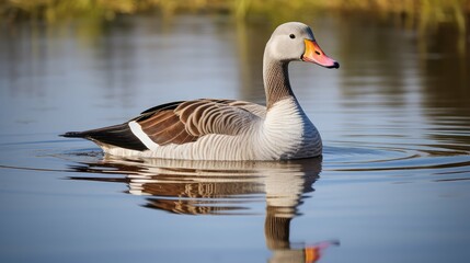 Fototapeta premium swimming white fronted goose