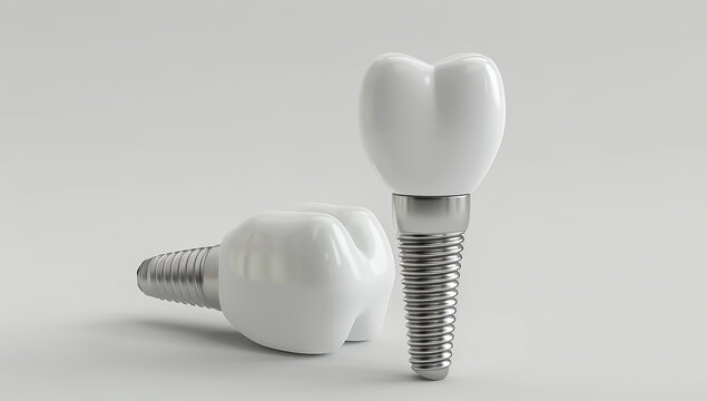 A dental implant and 3D teeth