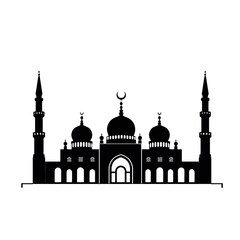 mosque logo art illustration vector silhouette isolated white background