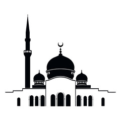 mosque logo art illustration vector silhouette isolated white background