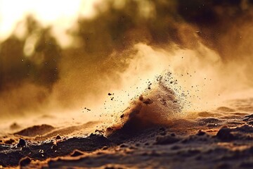 dust splattera splatter that forms a cloud of fine dust with a g