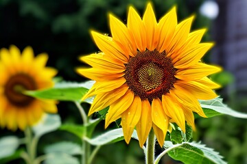 Fototapeta premium dwarf sunflower smaller versions of the classic sunflower