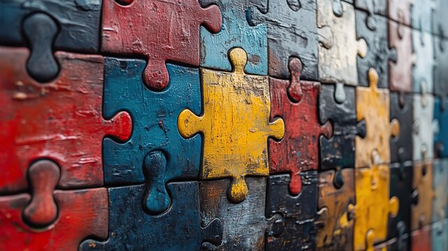 Puzzle pieces come together to highlight the integration of diverse skills and creative experiences in one cohesive design