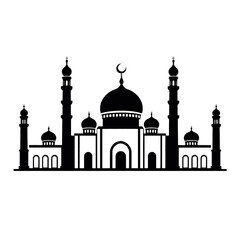 mosque logo art illustration vector silhouette isolated white background
