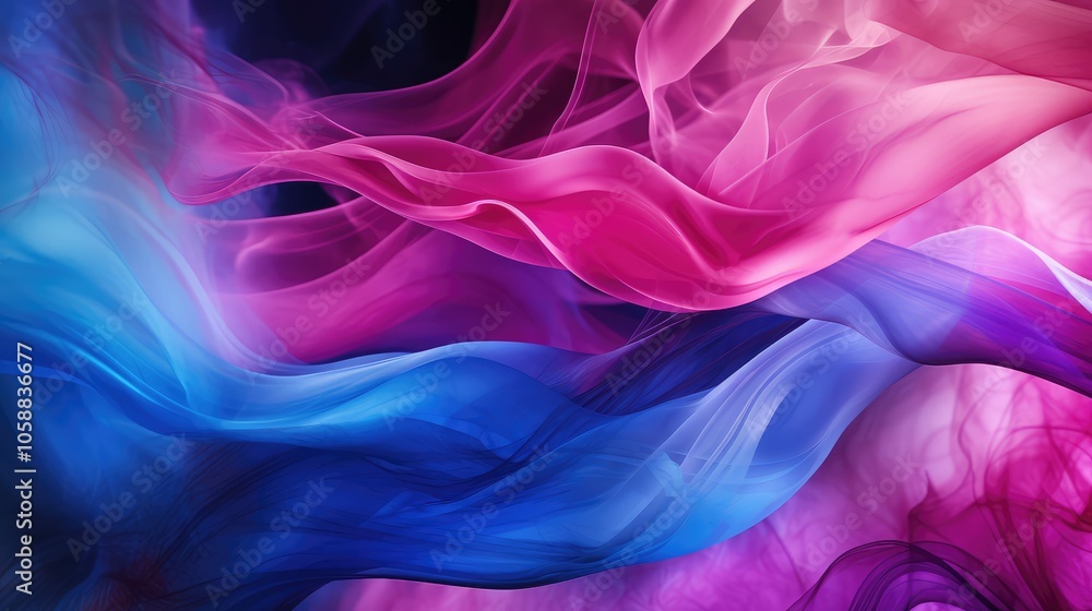 Poster dynamic smoke pink blue