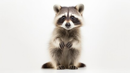 Fototapeta premium mammal raccoon on white